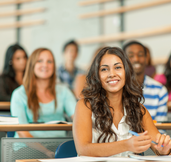 Smiling student at intensive class