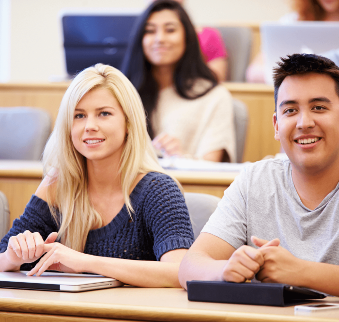 students taking class