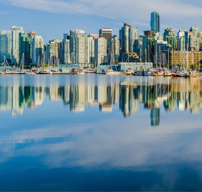 Vancouver skyline showcasing Oxford International English School