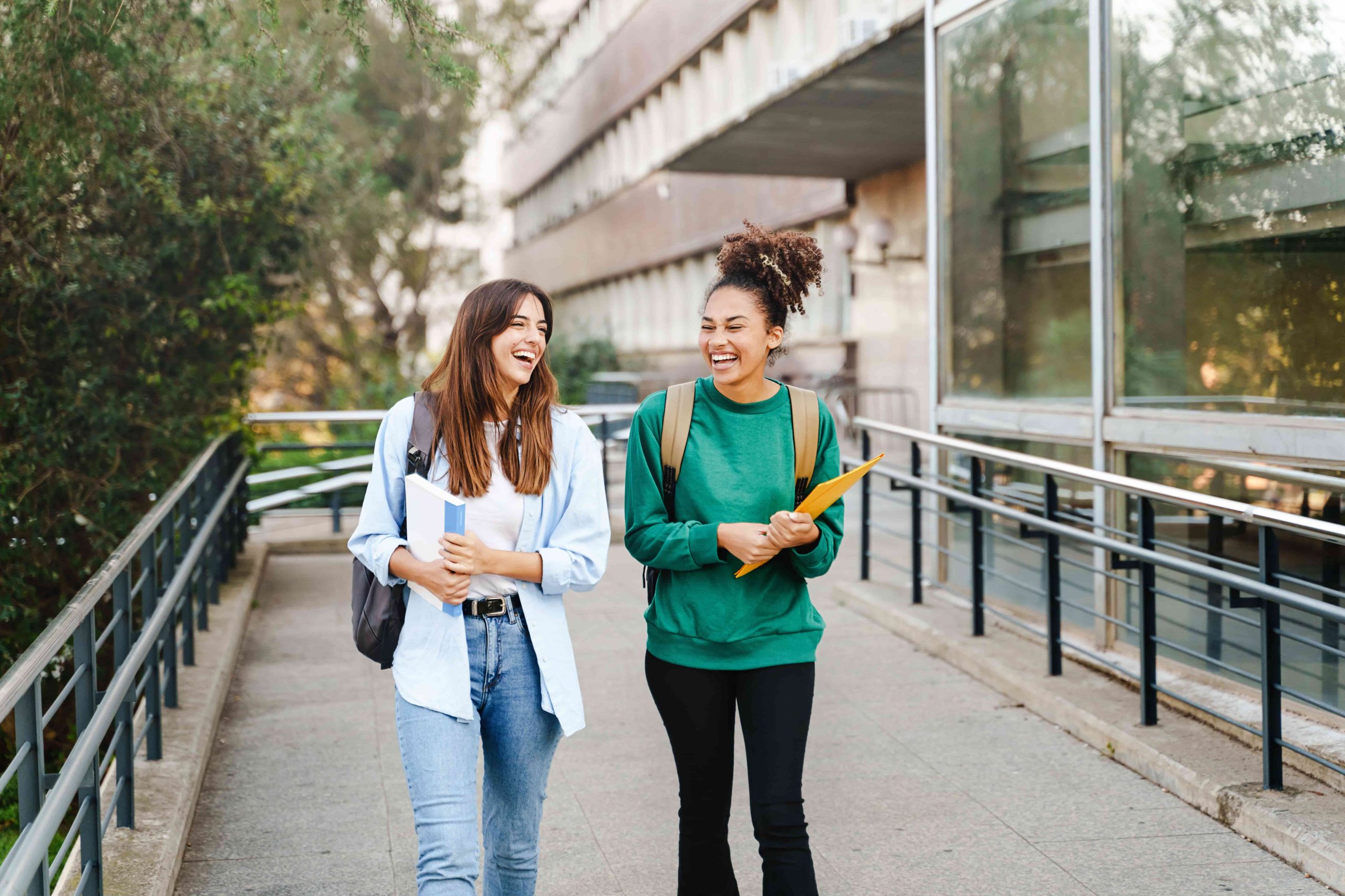 Happy female students